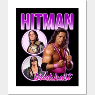 VINTAGE BOOTLEG HITMAN BRET HART 90S STYLE Posters and Art